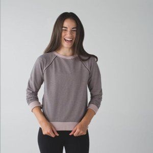 lululemon athletica striped mauve and black sweatshirt